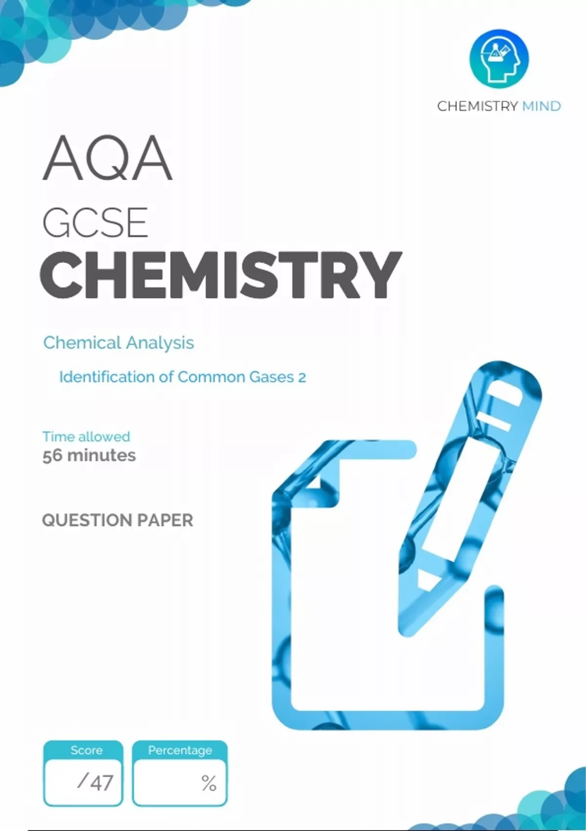 AQA Chemistry Identification of Common Gases 2 Exam Questions with ...