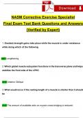 NASM Corrective Exercise Specialist (CES) Final Exam Test Bank Questions and Answers (2024 / 2025) (Verified Answers)