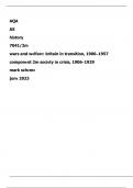 AQA as history 7041/2m wars and w elfare: britain in transition, 1906 â€“1957 compon ent 2m soci ety in crisis, 1906 â€“1929 mark sch eme june 2023