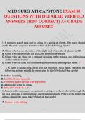 MED SURG ATI CAPSTONE EXAM 50 QUESTIONS WITH DETAILED VERIFIED ANSWERS (100% VERIFIED ANSWER 2024)