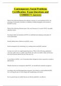 Contemporary Social Problems Certification Exam Questions and  CORRECT Answers