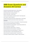 SBB Exam Questions and Answers All Correct 