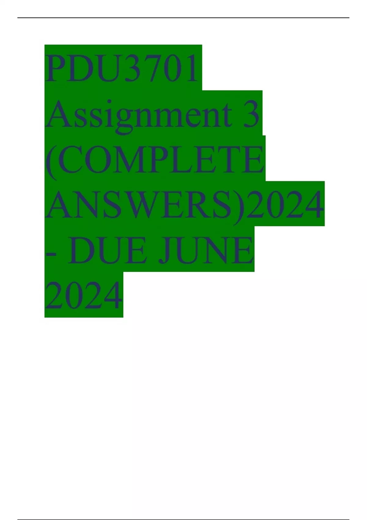 pdu3701 assignment 3 answers