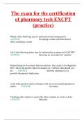 The exam for the certification of pharmacy tech EXCPT (practice) EXAM 2024 REVIEWS 