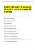 SBB 5621 Exam 2 Genetics Questions and Answers All Correct 