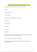 Anatomy and Physiology II Study Guide Questions - Exam 1