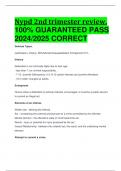 Nypd 2nd trimester review. 100% GUARANTEED PASS  2024/2025 CORRECT ALREADY PASSED