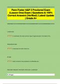 Penn Foster A&P 2 Proctored Exam  (Lesson One) Exam | Questions & 100%  Correct Answers (Verified) | Latest Update  | Grade A+
