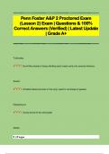 Penn Foster A&P 2 Proctored Exam  (Lesson 2) Exam | Questions & 100%  Correct Answers (Verified) | Latest Update  | Grade A+