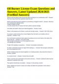 MASSACHUSETTS OIL BURNER EXAM QUESTIONS WITH CORRECT ANSWERS UPDATED 2024 | MASSACHUSETTS OIL BURNER LICENSE EXAM QUESTIONS WITH CORRECT ANSWERS & Oil Burner License Exam Questions and Answers, Latest Updated 2024/2025 (Verified Answers)