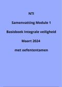 NTI Module 1 Integrale Veiligheid 2024 compleet met tentamenvragen