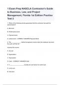 1 Exam Prep NASCLA Contractor's Guide to Business, Law, and Project Management, Florida 1st Edition Practice Test 1