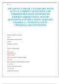 AIR ASSAULT PHASE 2 EXAMS 2024 WITH  ACTUAL CORRECT QUESTIONS AND  VERIFIED DETAILED ANSWERS BY  EXPERTS |FREQUENTLY TESTED  QUESTIONS AND SOLUTIONS |ALREADY  GRADED A+ |NEWEST |LATEST  UPDATE|GUARANTEE