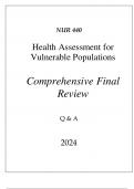 (UOPX) NUR 440 HEALTH ASSESSMENT FOR VULNERABLE POPULATIONS COMPREHENSIVE