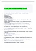NYPD 1st Trimester Study Guide with correct Answers
