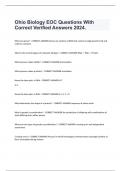  Ohio Biology EOC Questions With Correct Verified Answers 2024.