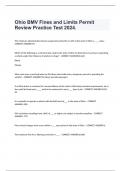  Ohio BMV Fines and Limits Permit Review Practice Test 2024.