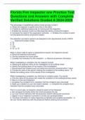 Florida Fire inspector one Practice Test Questions and Answers with Complete Verified Solutions Graded A 2024-2025 