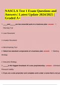 NASCLA Test 1 Exam Questions and Answers | Latest Update 2024/2025 | Graded A+