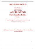 Solutions Manual With Test Bank for Accounting 9th Canadian Edition (Volume 1) By Charles Horngren, Walter Harrison (All Chapters, 100% Original Verified, A+ Grade)
