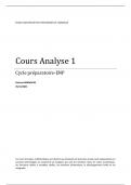 Analyse - cours de semstre 1 - exercices corrigés