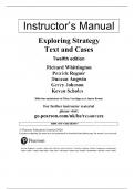 Solution Manual for Exploring Strategy Text And Cases 12th Edition Gerry Johnson, Richard Whittington