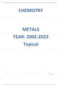 Metals Topical Cambridge O Level (2002-2023) with answers