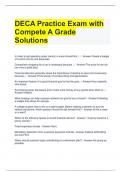 DECA Practice Exam with Compete A Grade Solutions