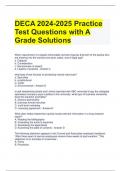 Bundle For DECA Exam Questions with All Correct Answers