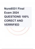 NUR FINAL EXAM PACKAGE DEAL WITH CORRECT AND VERRIFIED ANSERS A+ GRADED 100% SOLUTIONS