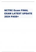 NCTRC Exam FINAL EXAM LATEST UPDATE 2024 PASS QUESTIONS AND CORRECT ANSWERS VERIFIED BY EXPERTS