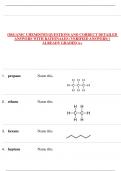 ORGANIC CHEMISTRYQUESTIONS AND CORRECT DETAILED ANSWERS WITH RATIONALES (VERIFIED ANSWERS) | ALREADY GRADED A+