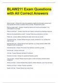 BLAW211 Exam Questions with All Correct Answers 
