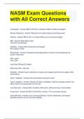 NASM Exam Questions with All Correct Answers