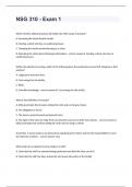 NSG 310 - Exam 1 questions well answered graded A+