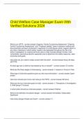  Child Welfare Case Manager Exam With Verified Solutions 2024