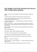 Epic Bridges Exam Prep Questions and Answers with Verified Study Solutions, Epic Bridges 101 Exam Questions and Answers (Graded A+) 2024, INP402 EpicCare Inpatient Clinical Exam Questions and Answers (Latest Update 2023) 176 Questions & Epic AMB 400 Quest