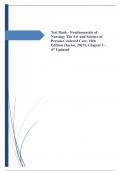 Test Bank - Fundamentals of Nursing: The Art and Science of Person-Centered Care, 10th Edition (Taylor, 2023), Chapter 1-47 updated.