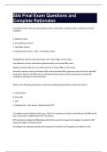 Sbb Final Exam Questions and Complete Rationales