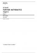 AQA     A-level FURTHER MATHEMATICS 7367/1 Paper 1 Mark scheme June 2023