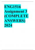 ENG1516 Assignment 3 (COMPLETE ANSWERS) 2024