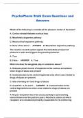 PsychoPharm Stahl Exam Questions and Answers 