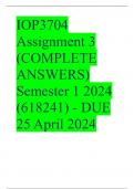 IOP3704 Assignment 3 (COMPLETE ANSWERS) Semester 1 2024 (618241) - DUE 25 April 2024