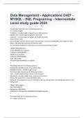 Bundled Data Management - Applications D427 - MYSQL - SQL Programing - Intermediate Level study guide 2024