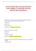 ESAS TERMS 200 EXAM QUESTIONS  AND CORRECT ANSWERS NEWEST UPDATE 2024 GRADED A+