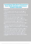 Cosmetology State Board Pennsylvania Exam Study Questions and Answers Graded A 2024-2025