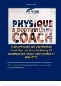 NASM Physique and Bodybuilding Coach Practice Exam Containing 95 Questions and Answers Best Graded A+ 2024-2025.