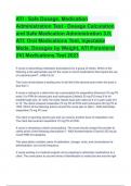 ATI - Safe Dosage, Medication Administration Test - Dosage Calculation and Safe Medication Administration 3.0, ATI: Oral Medications Test, Injectable Meds, Dosages by Weight, ATI Parenteral (IV) Medications Test