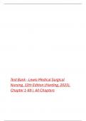 Test Bank - Lewis Medical Surgical Nursing, 12th Edition (Harding, 2023), Chapter 1-69 | All Chapters