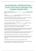 Sarah Michelle AANP Board Exam - Crash Course Review Questions with  Complete Solutions 2024